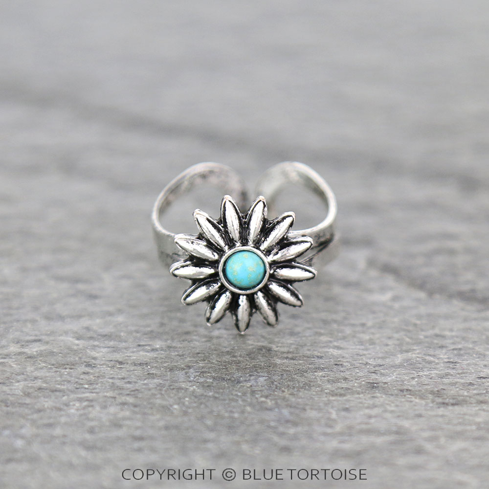Western Sunflower Stone Adjustable Ring