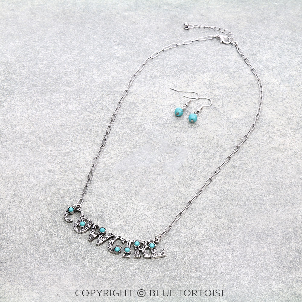 Western "COWGIRL" Necklace Set