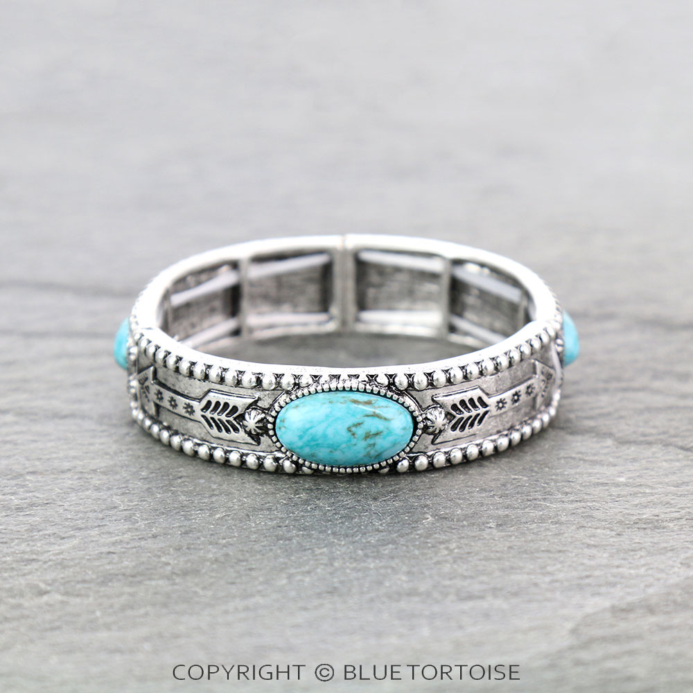 Western Arrow with Stone Stretch Bracelet