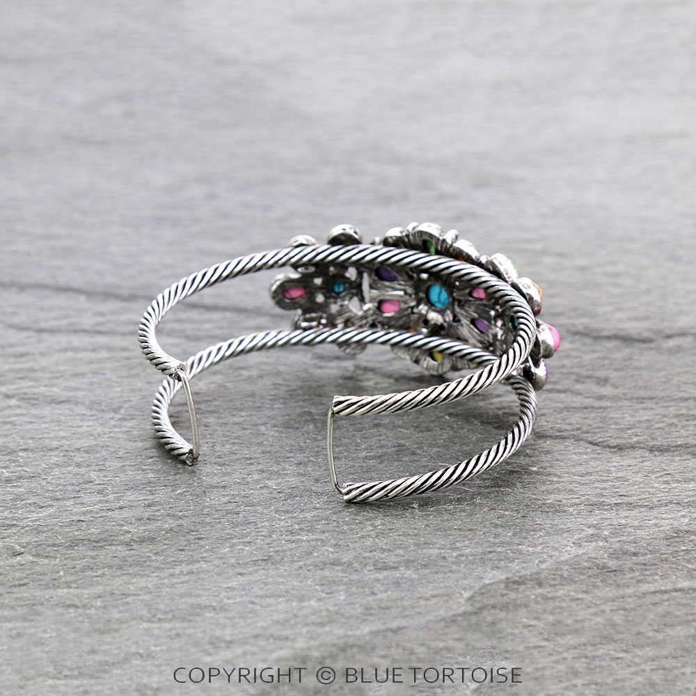 Western Concho Stone Cuff Bracelet - Image 3