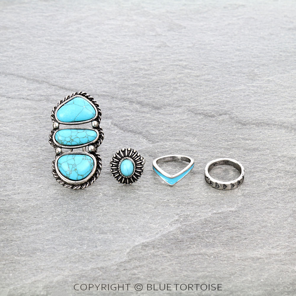 Western Design 4 Cuff Ring Set