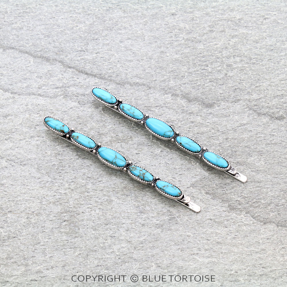 Western Design Stone Bobby Pins Set of 2 - Image 2