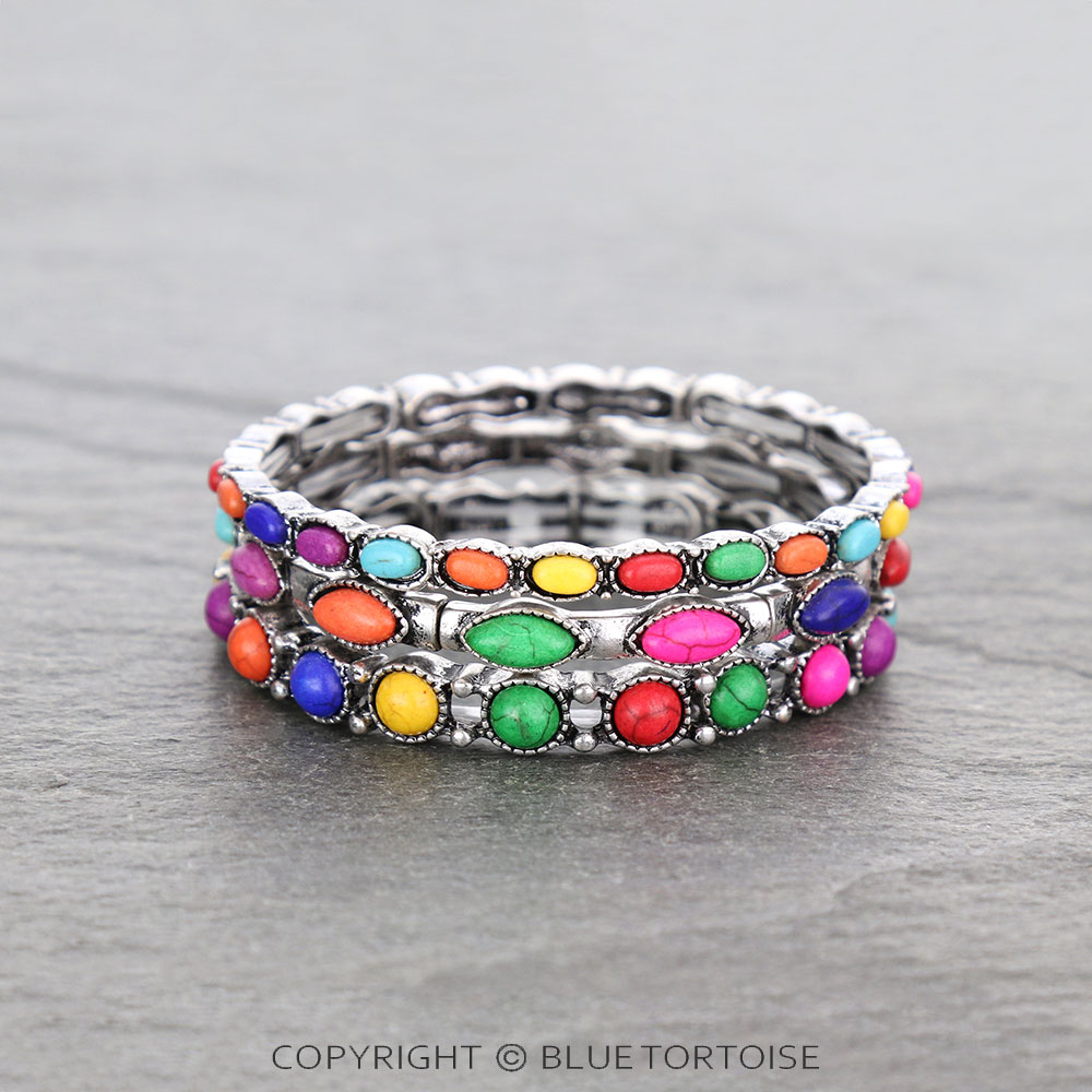Western Design Stone Stackable Bracelet