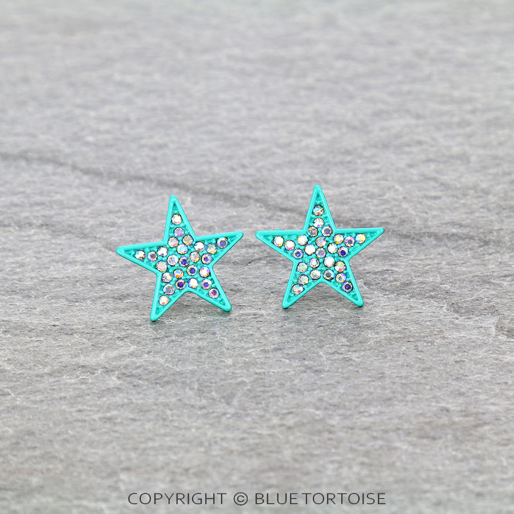 Star Stone Stud Earrings