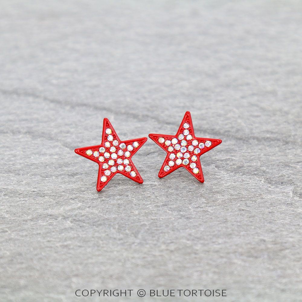 Star Stone Stud Earrings