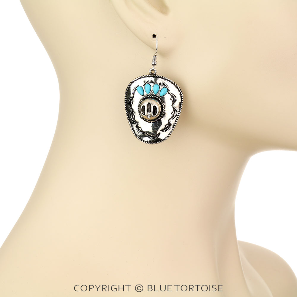 Western Cowboy Hat Dangle Earrings - Image 2