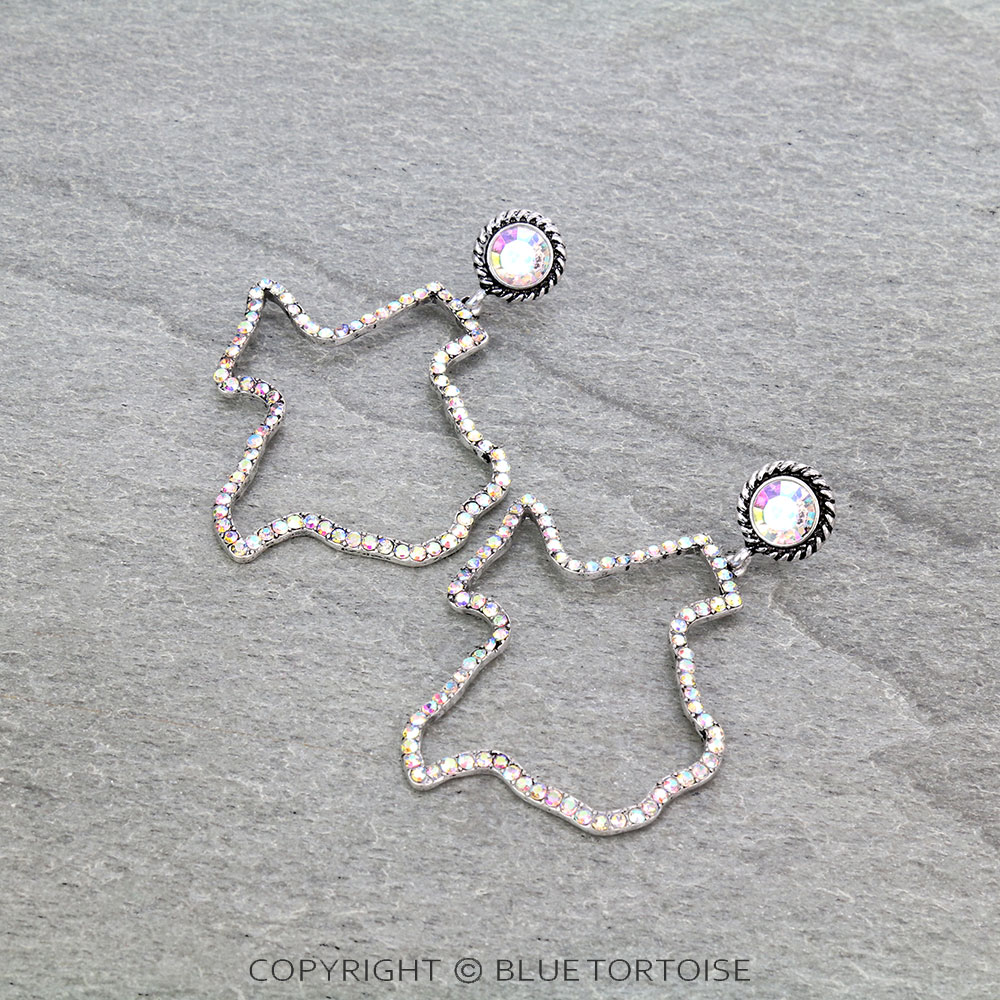 Texas Map Stone Stud Earrings