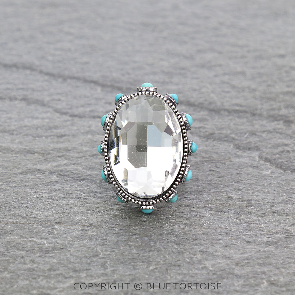 Oval Stone Cuff Ring