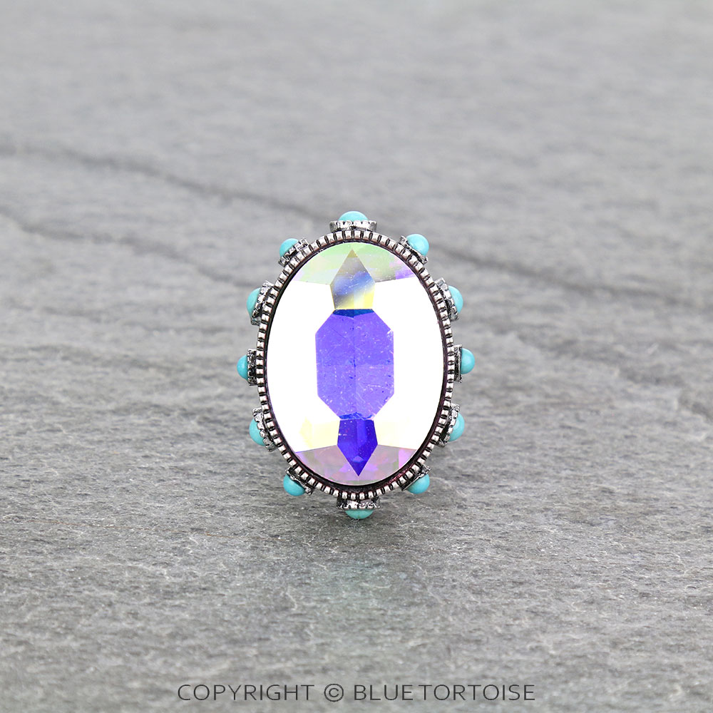 Oval Stone Cuff Ring