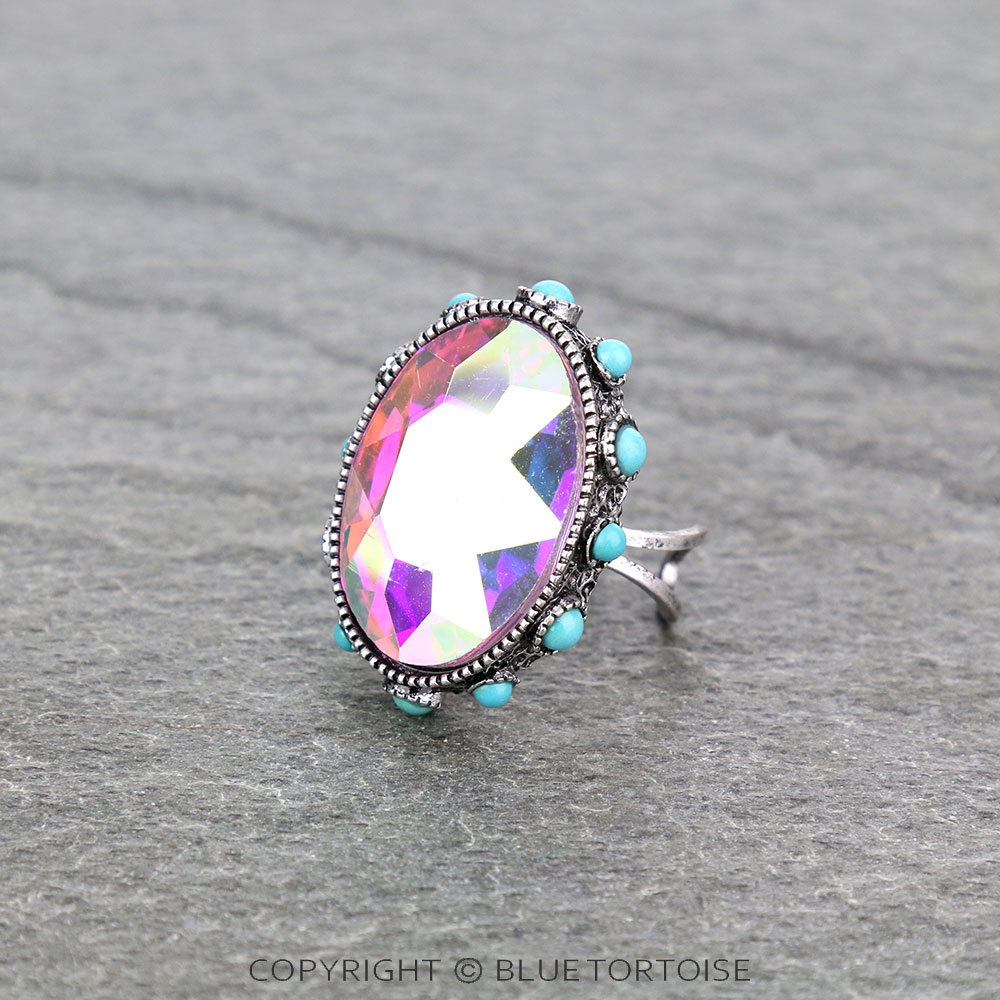 Oval Stone Cuff Ring - Image 2