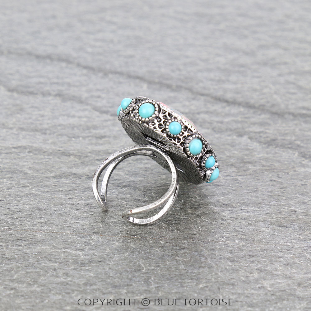 Oval Stone Cuff Ring - Image 3