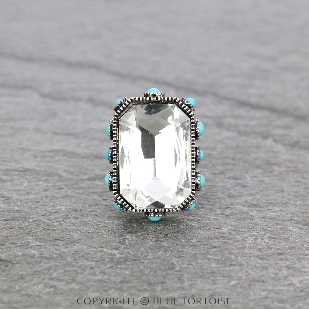 Rectangle Stone Cuff Ring