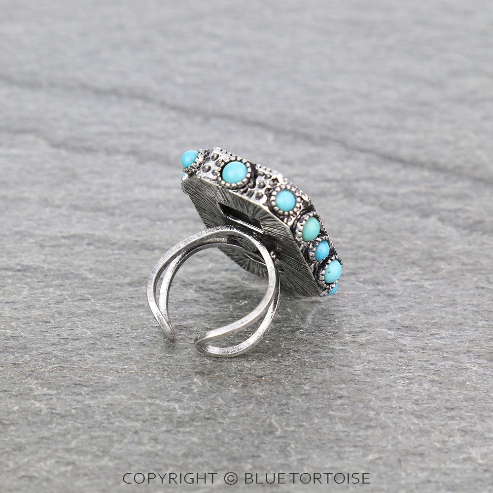 Rectangle Stone Cuff Ring - Image 3
