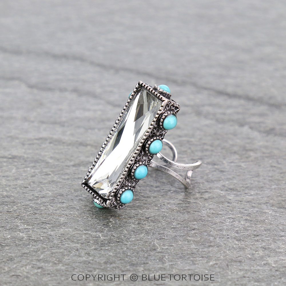Bar Stone Cuff Ring - Image 2