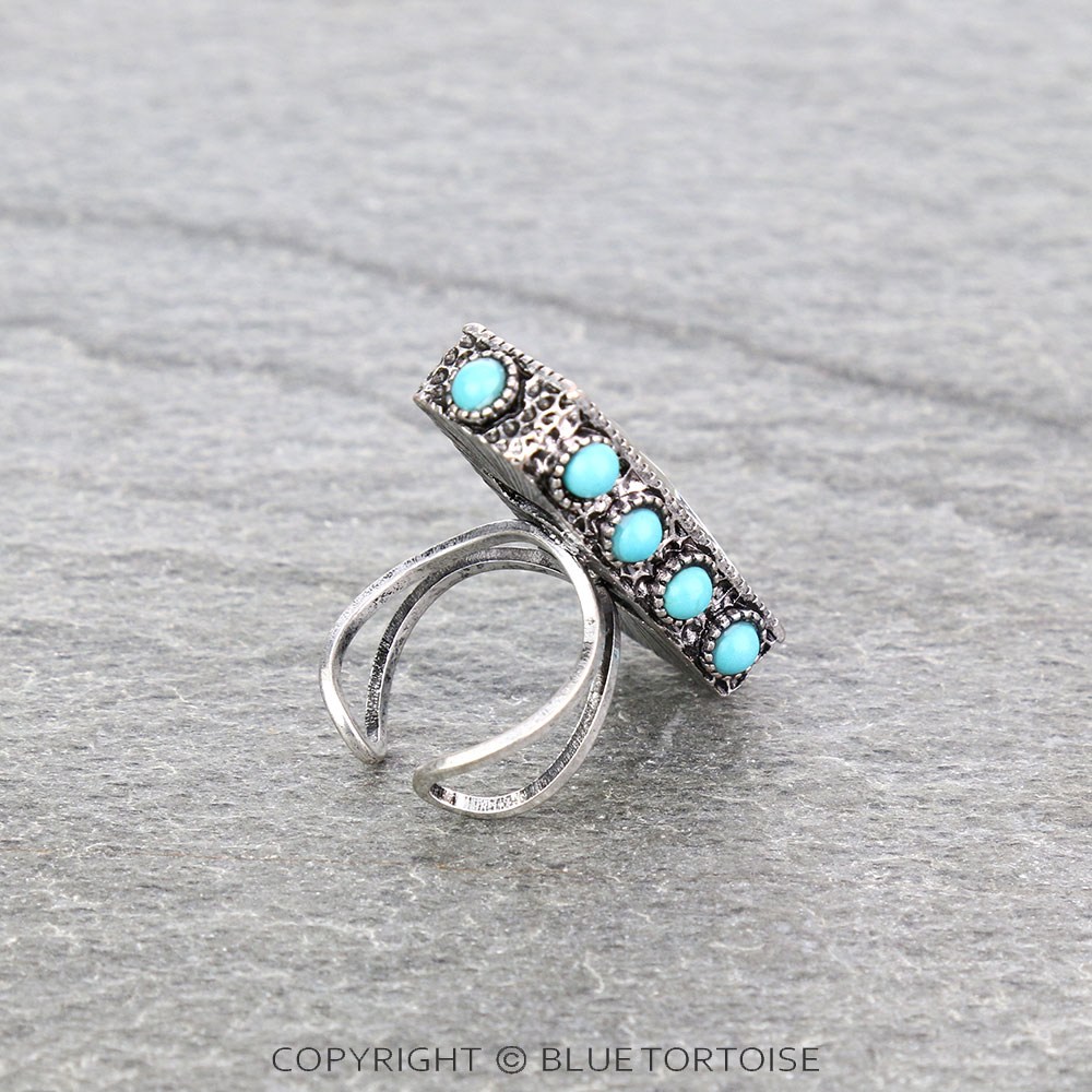 Bar Stone Cuff Ring - Image 3