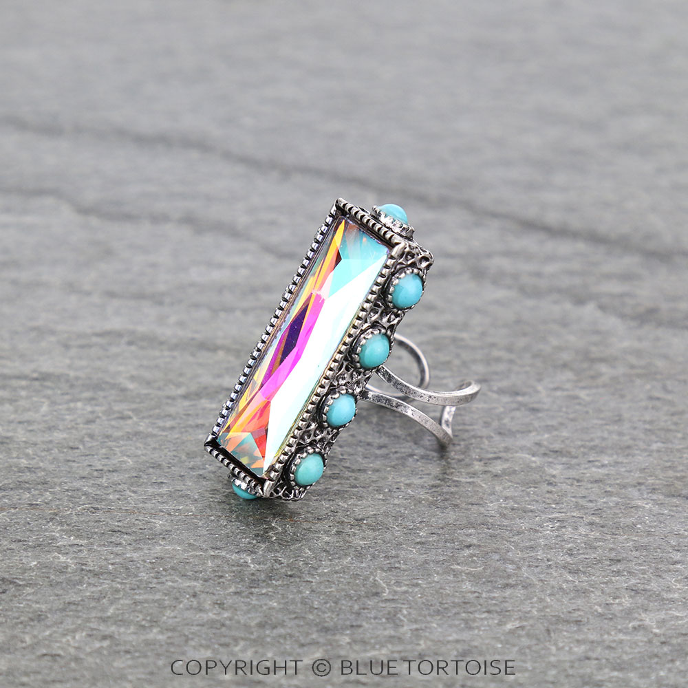 Bar Stone Cuff Ring - Image 2