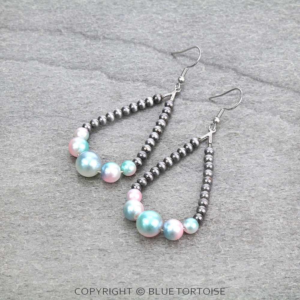Cosmic Unicorn Pearl Teardrop Dangle Earrings