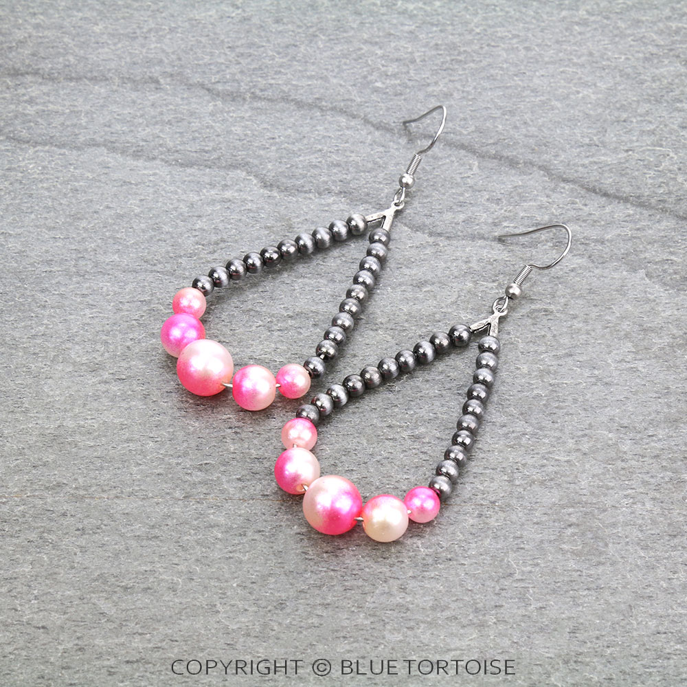 Cosmic Unicorn Pearl Teardrop Dangle Earrings