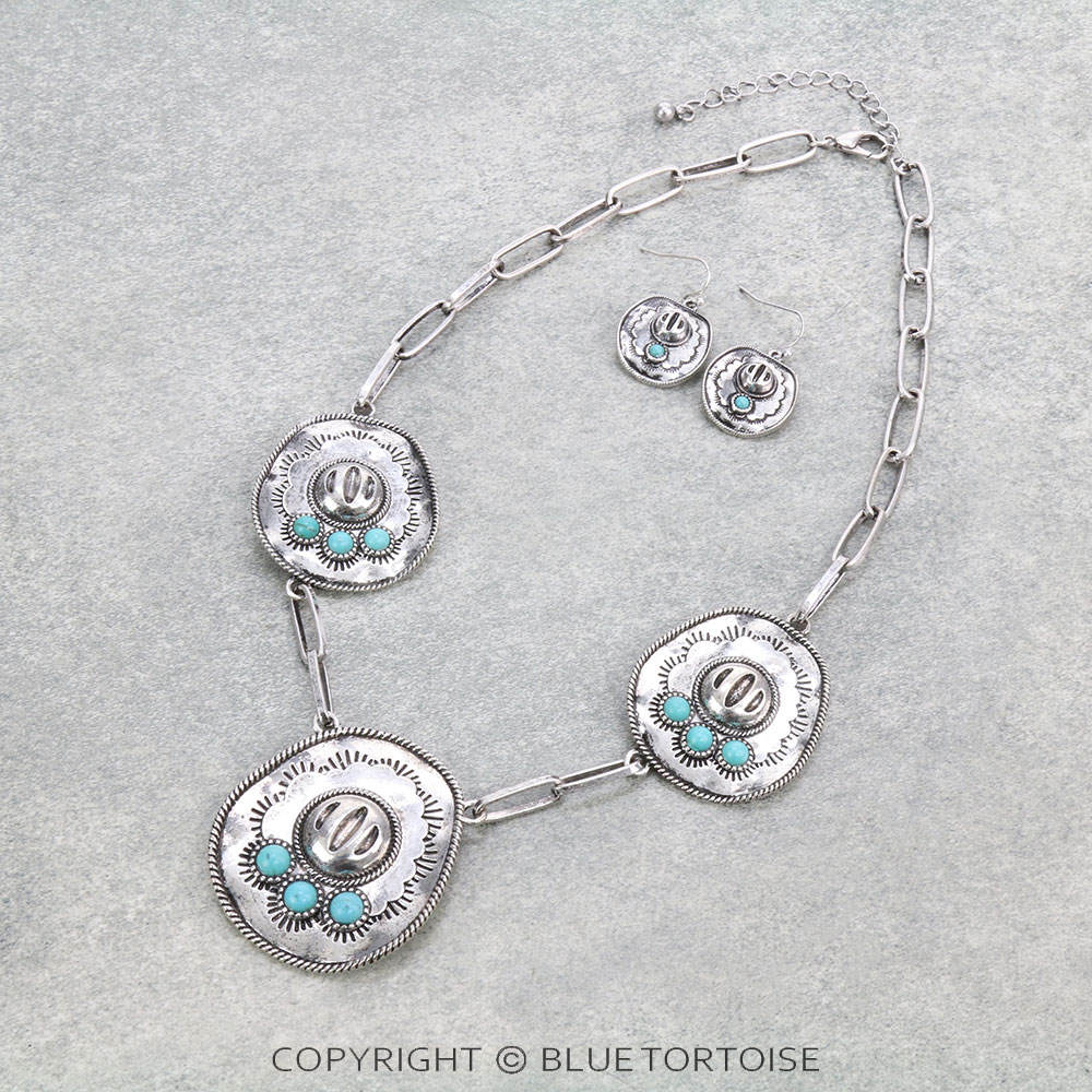 Western Cowboy Hat Necklace Set