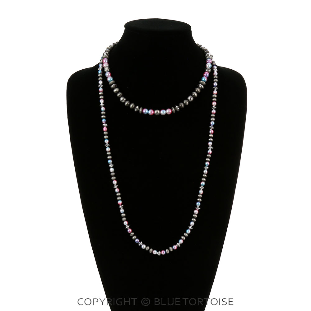 2 Layered Cosmic Unicorn Bead and Pearl Necklace - Image 2