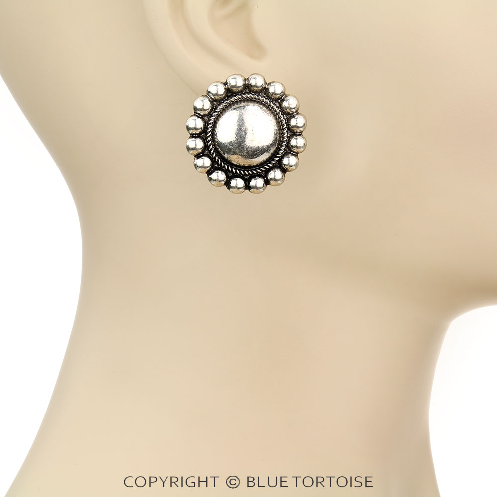 Western Concho Stud Earrings - Image 2