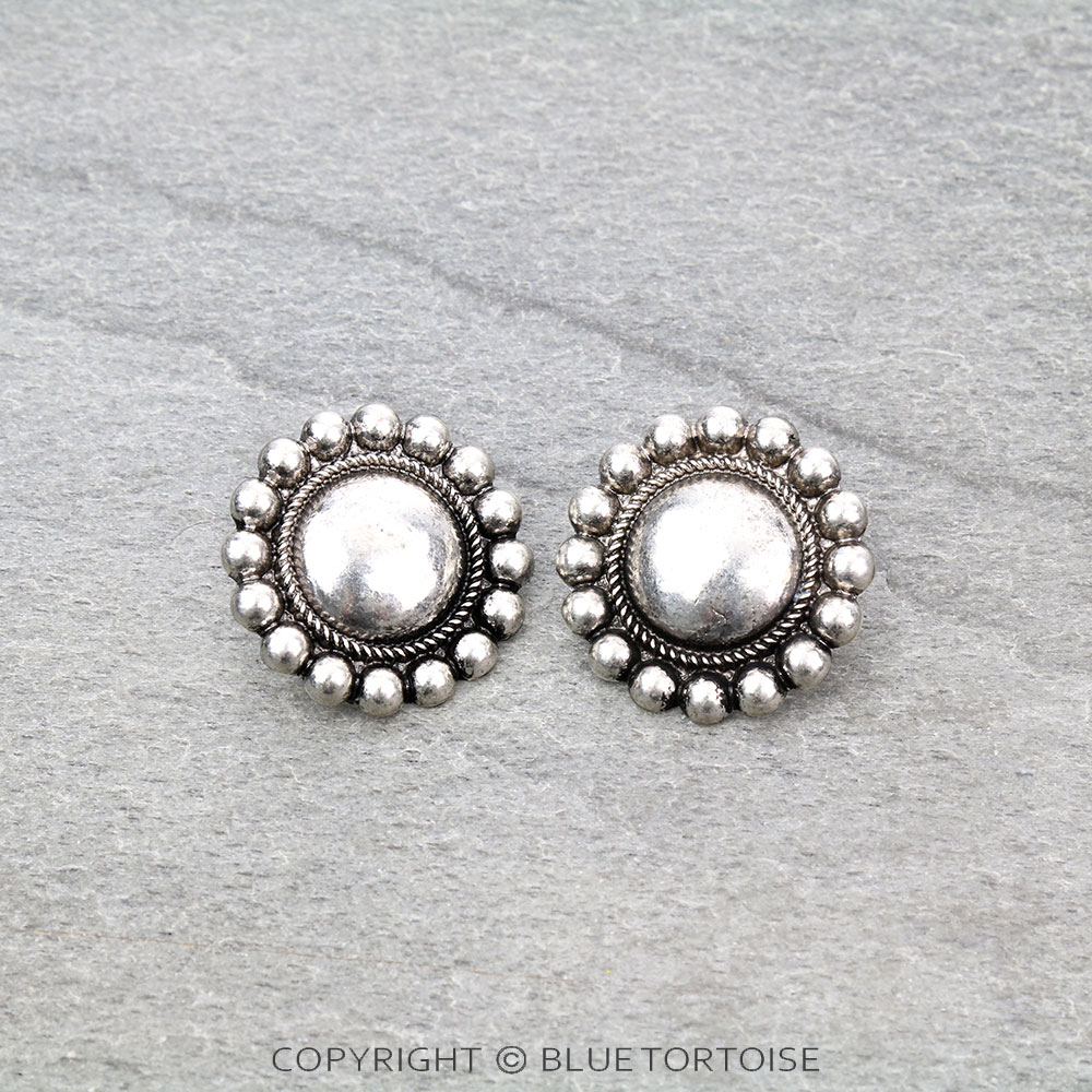 Western Concho Stud Earrings