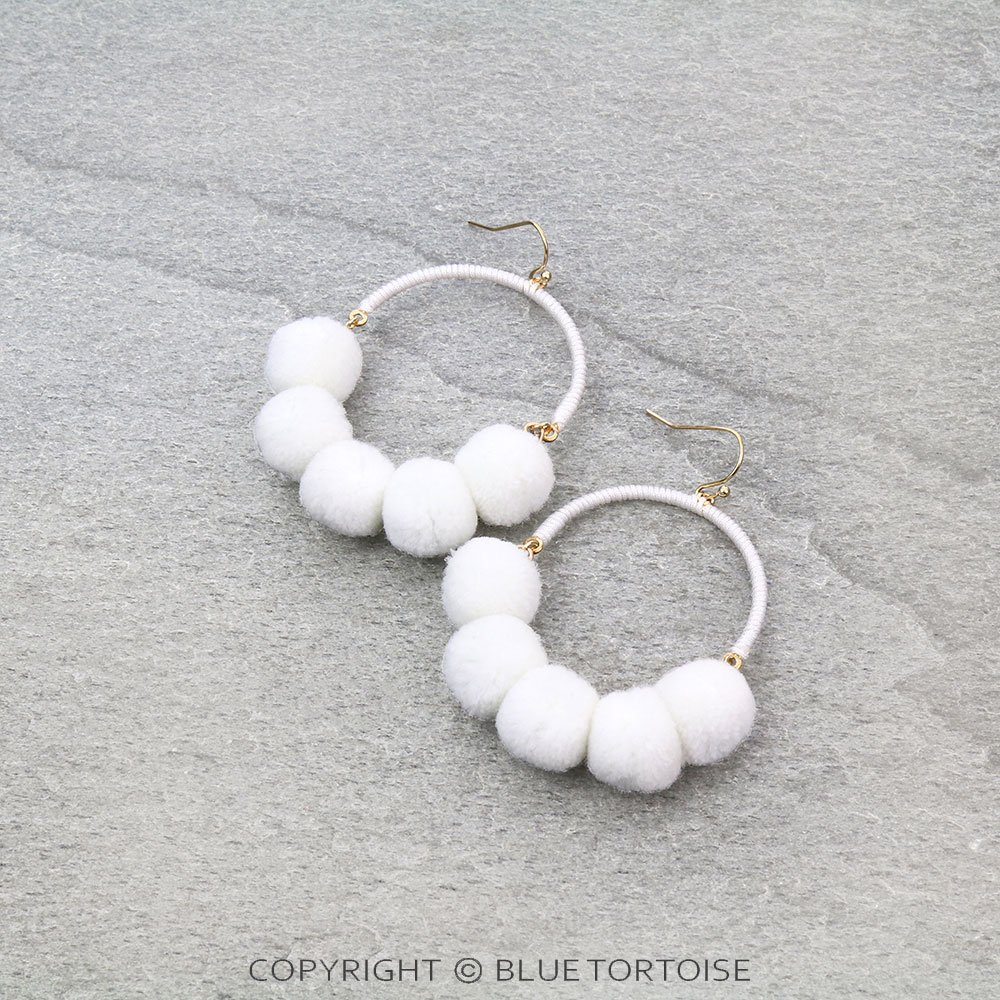Pom Pom Dangle Earrings
