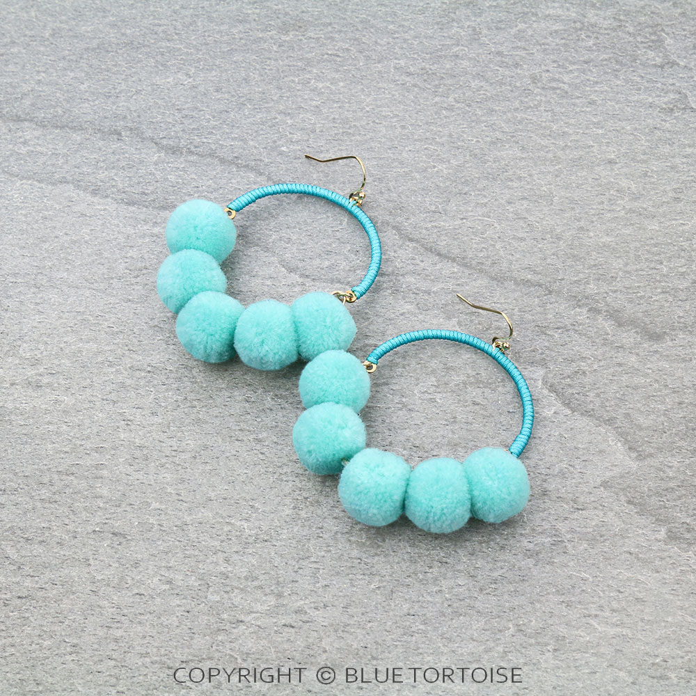 Pom Pom Dangle Earrings