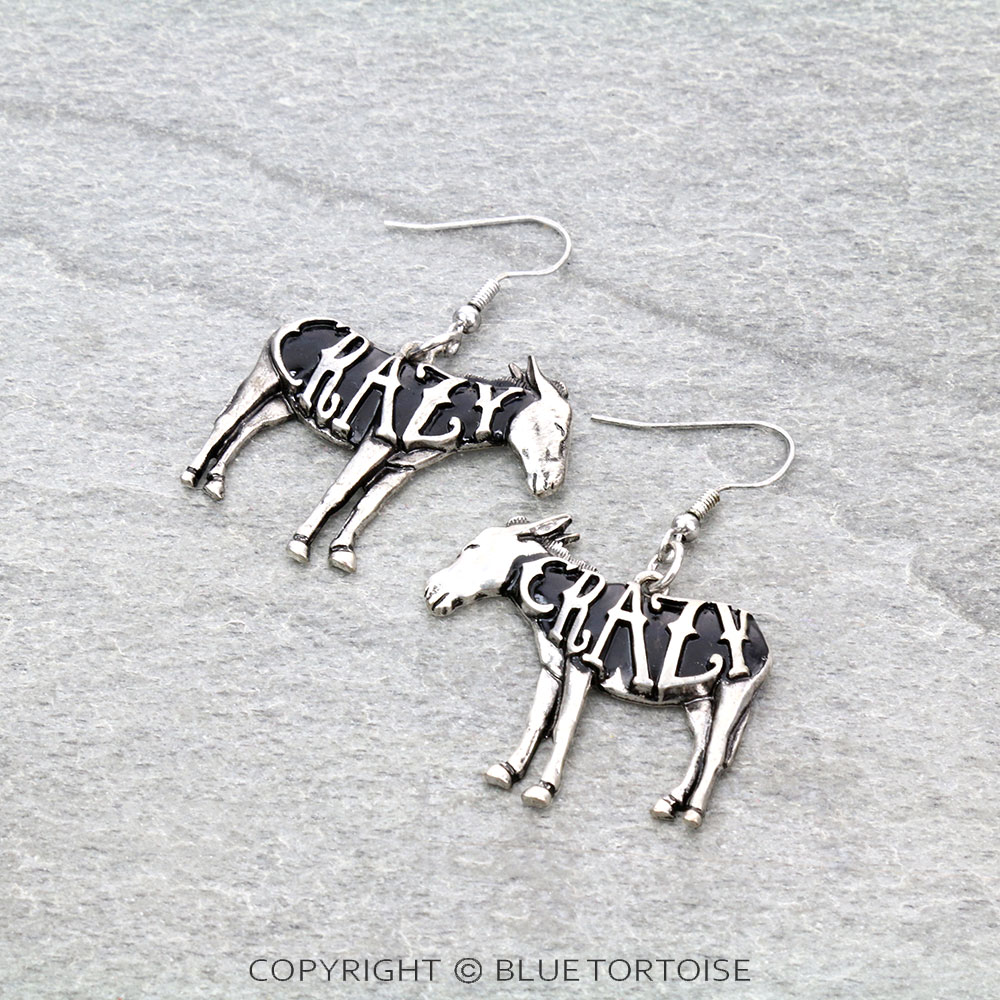 3D "CRAZY" Donkey Dangle Earrings