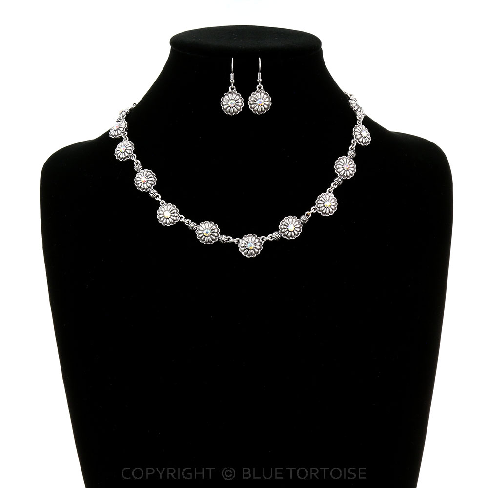 Western Concho Statement Necklace Set - Image 2