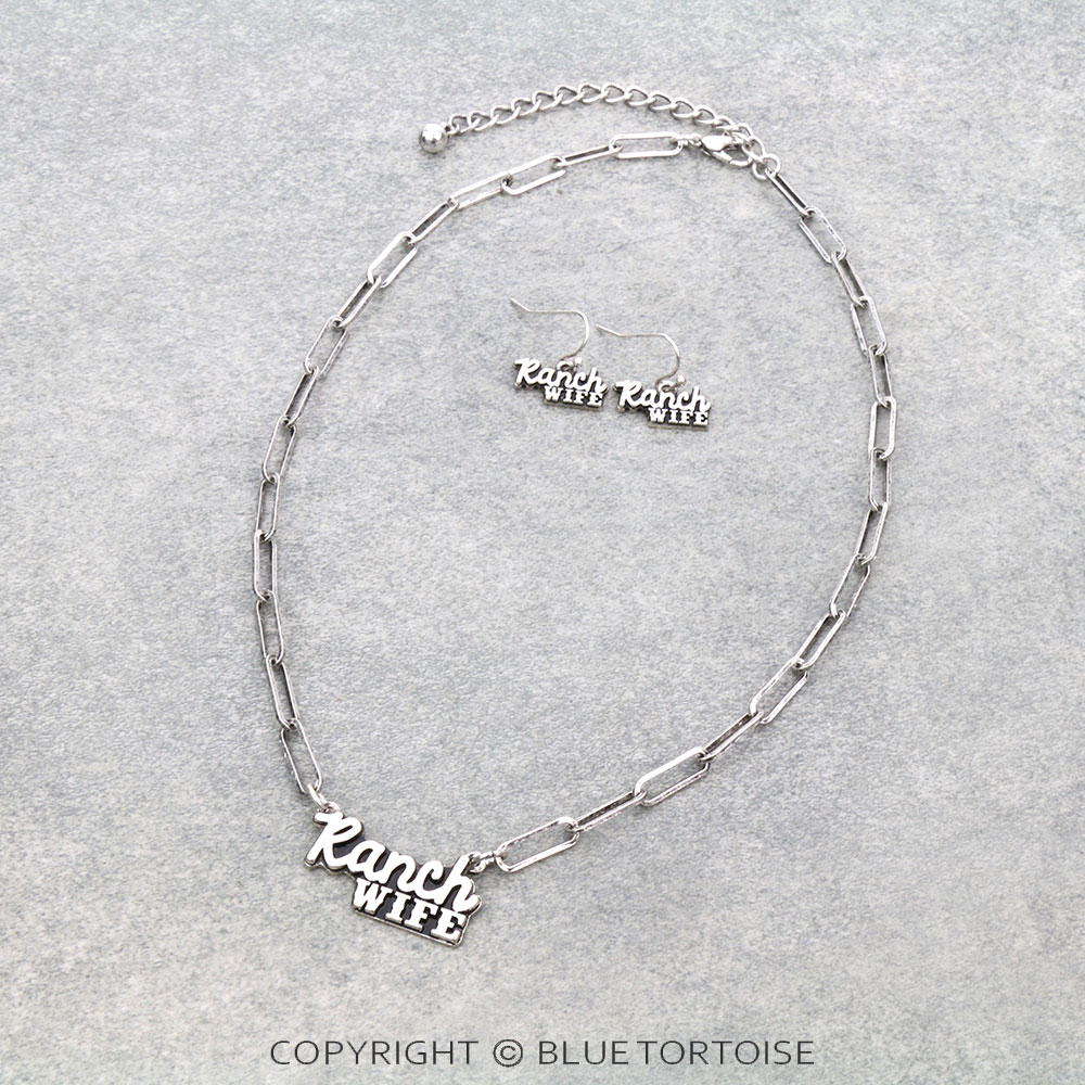 "Ranch Wife" Chain Necklace Set