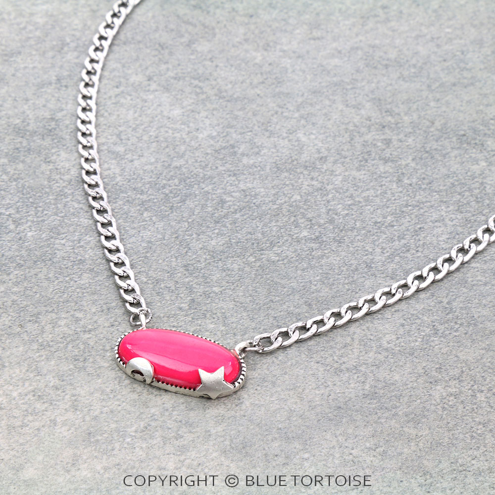 Cosmic Moon and Star Stone Necklace - Image 2
