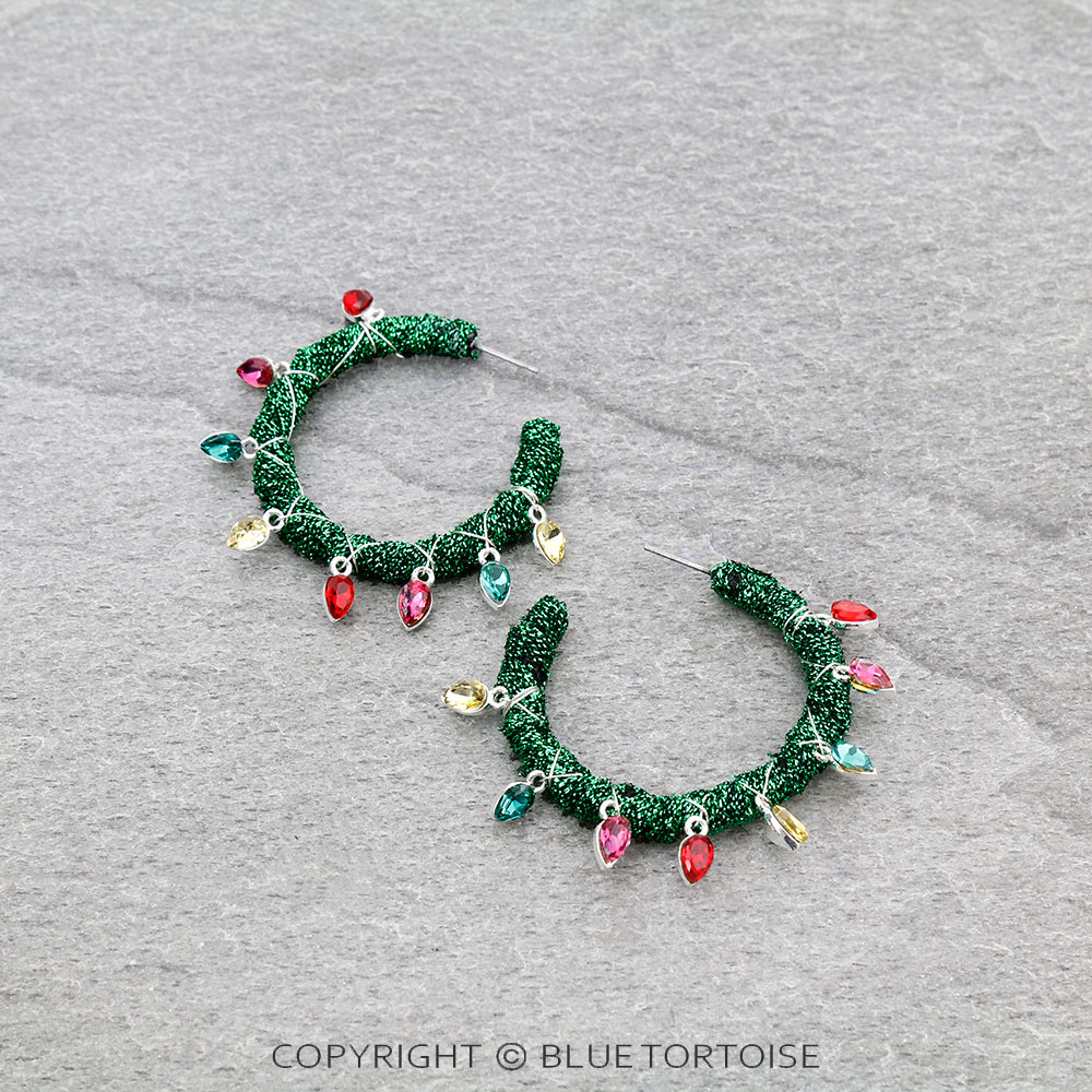 Christmas Wreath Hoop Earrings