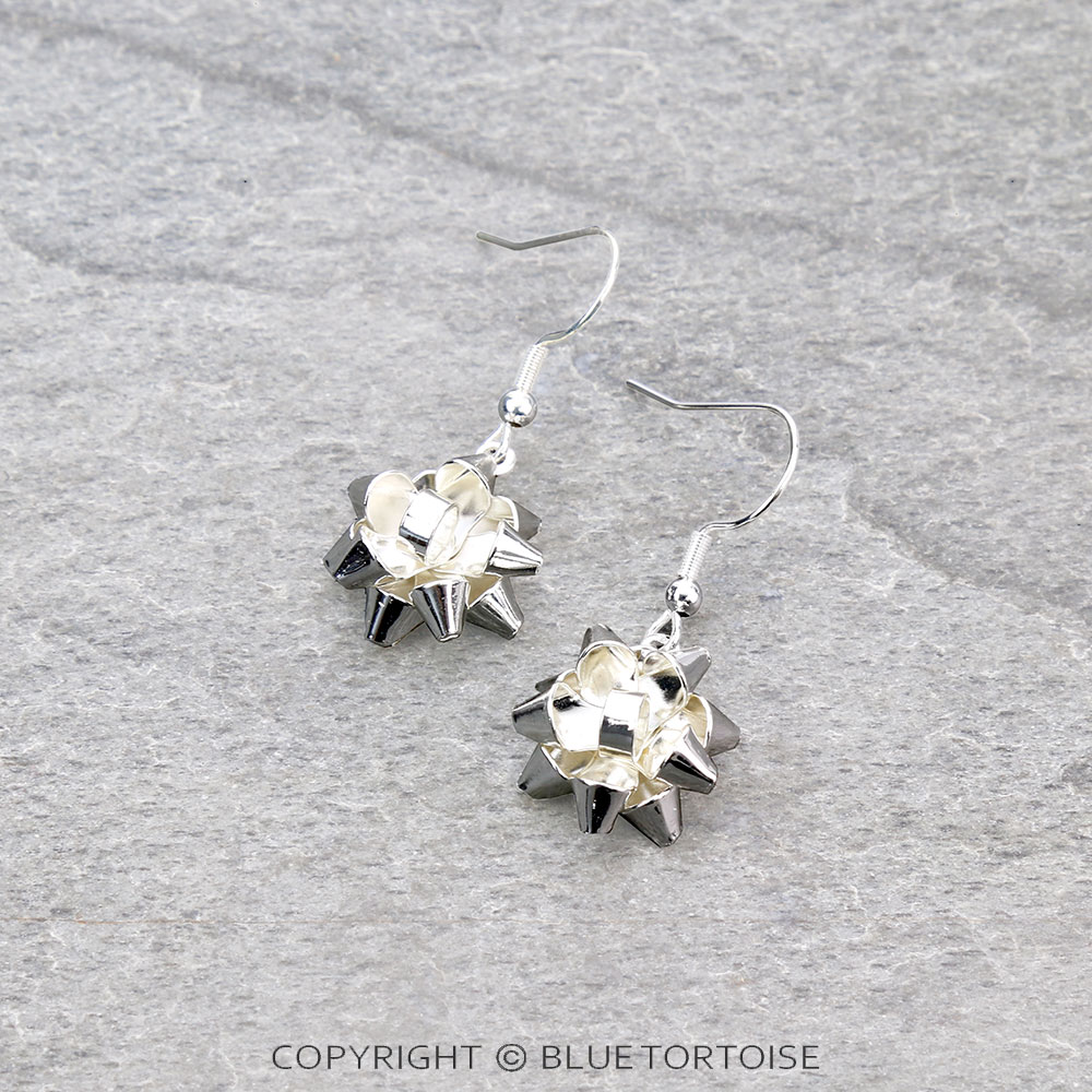 Christmas Ribbon Dangle Earrings