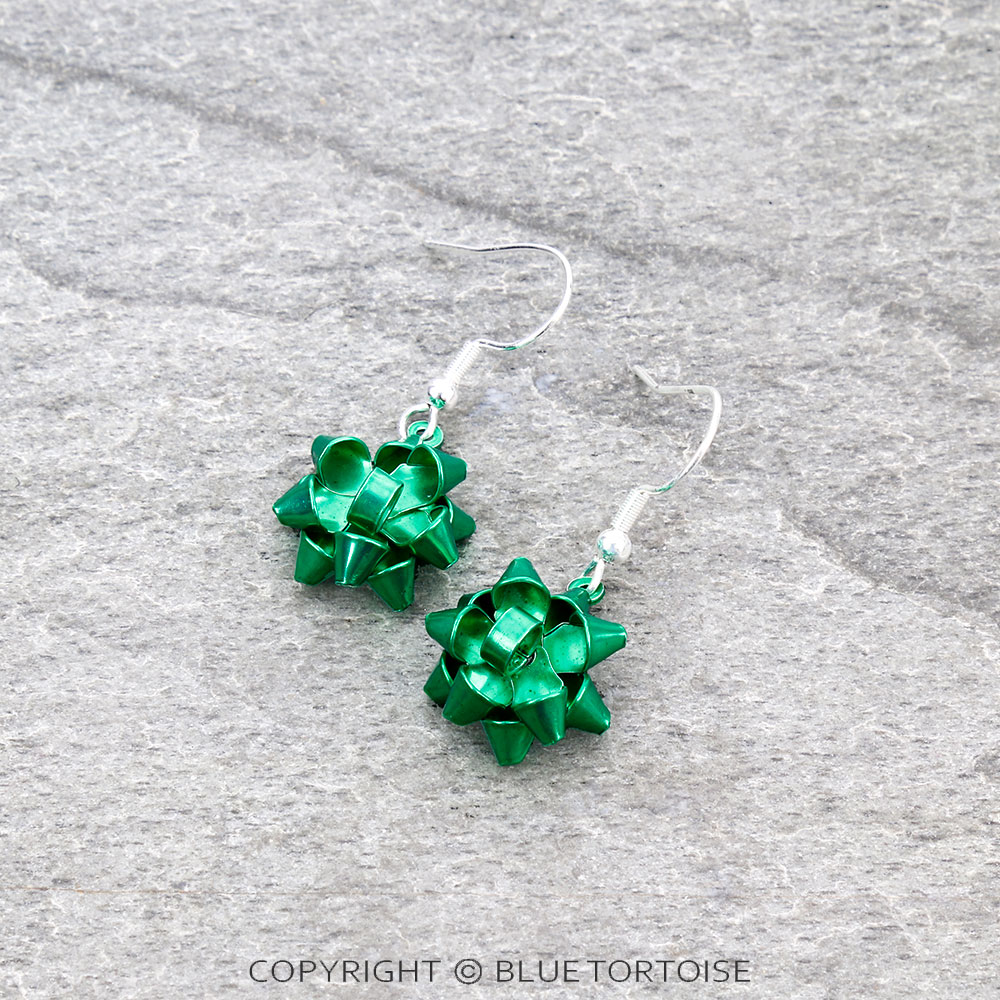 Christmas Ribbon Dangle Earrings