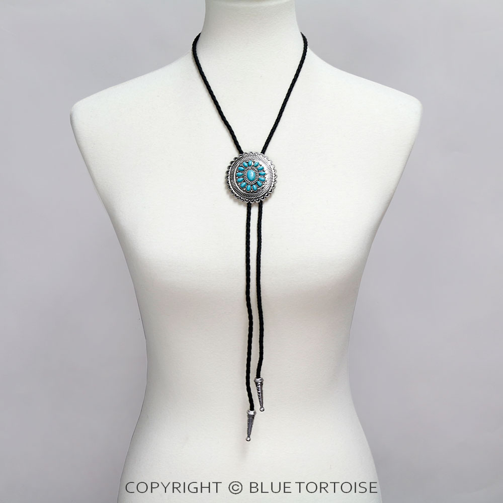 Western Concho Bolo Necklace Set - Image 2