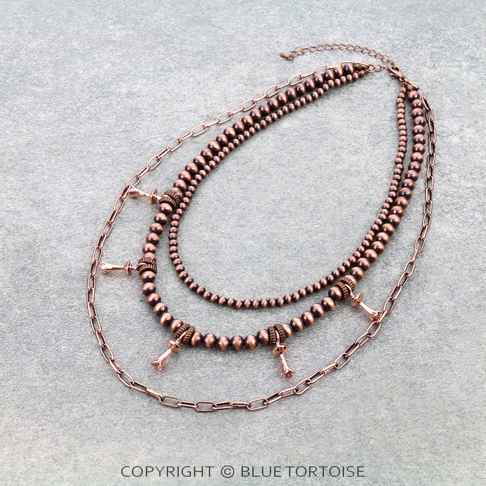 3 Layered Single Squash Blossom Necklace