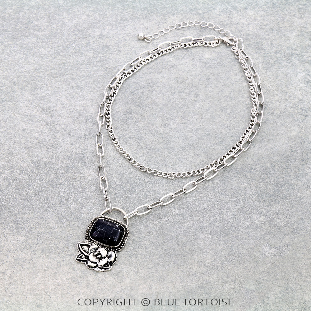Western Flower Stone Necklace