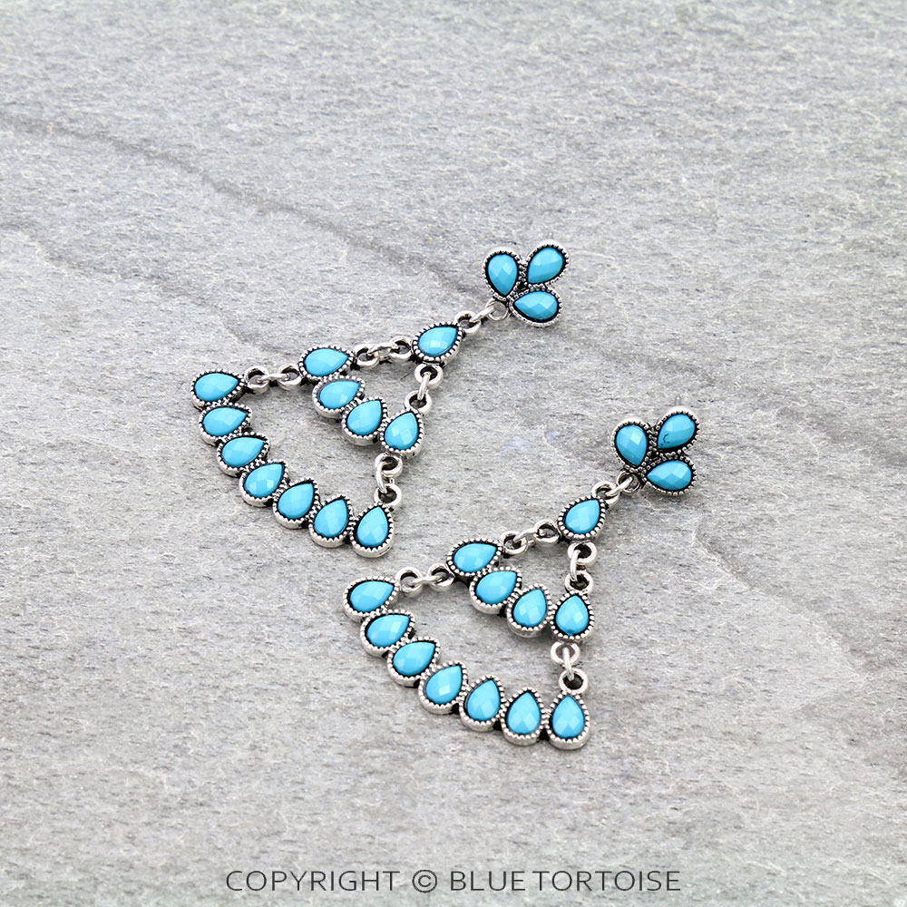Western Design Stone Stud Earrings