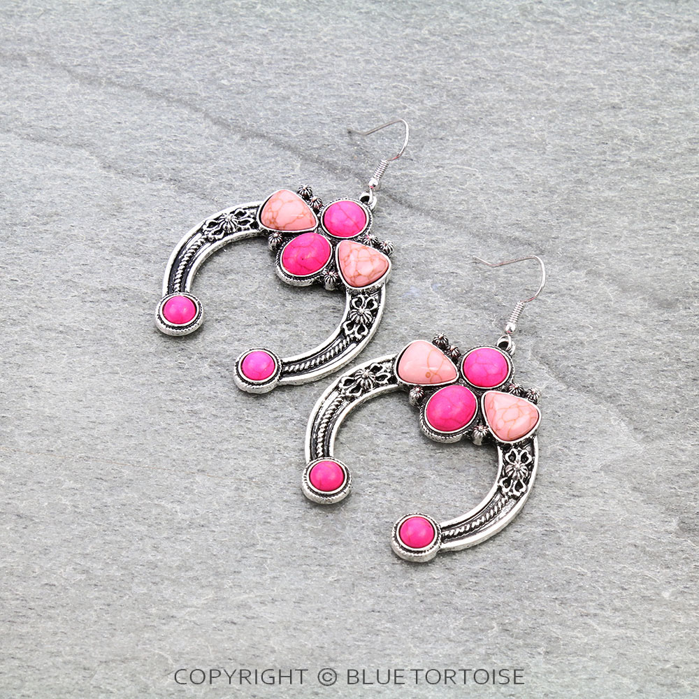 Western Squash Blossom Dangle Earrings