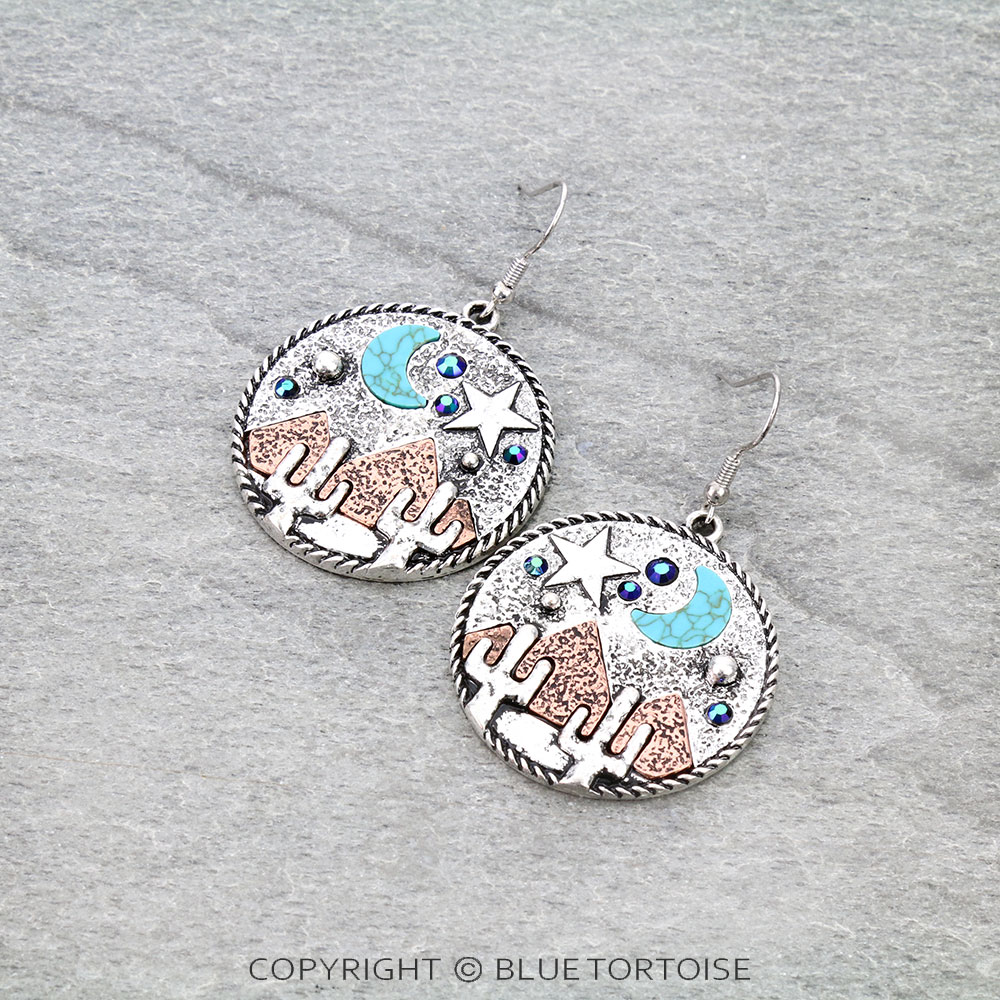 Western Night Scenery Dangle Earrings