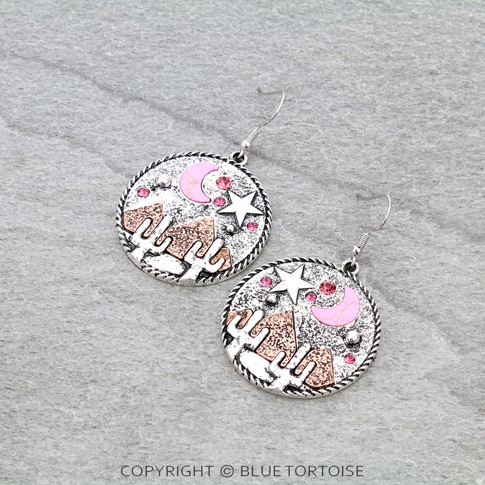 Western Night Scenery Dangle Earrings