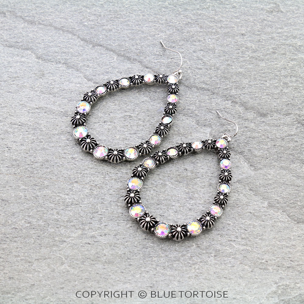 Teardrop Rhinestone Dangle Earrings