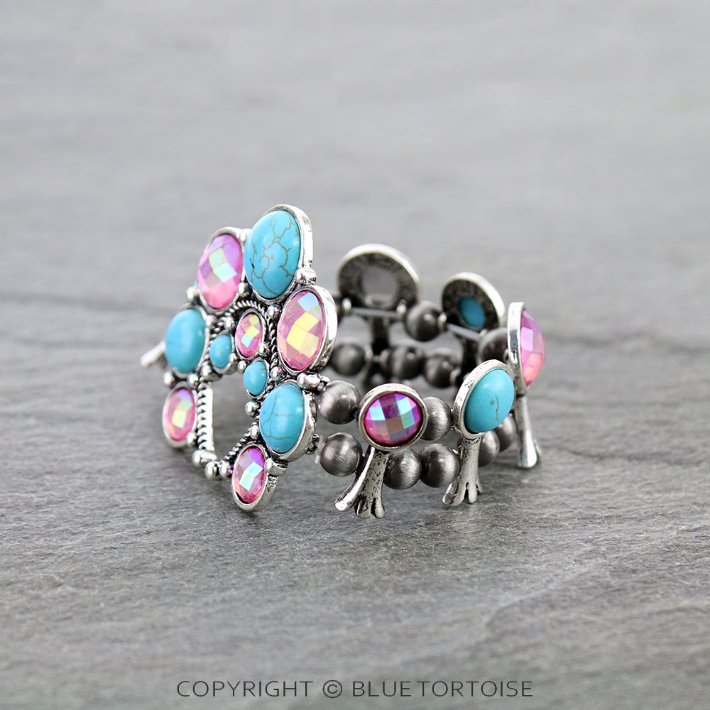 Cosmic Squash Blossom Stretch Bracelet - Image 2