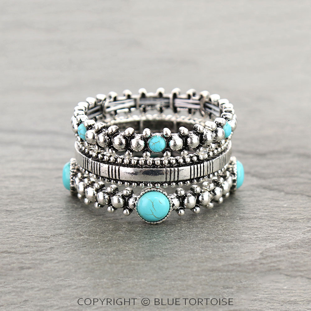 3 For 1 Set Western Textured Bracelets