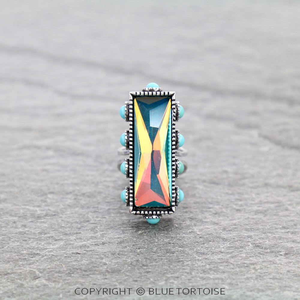 Bar Stone Cuff Ring