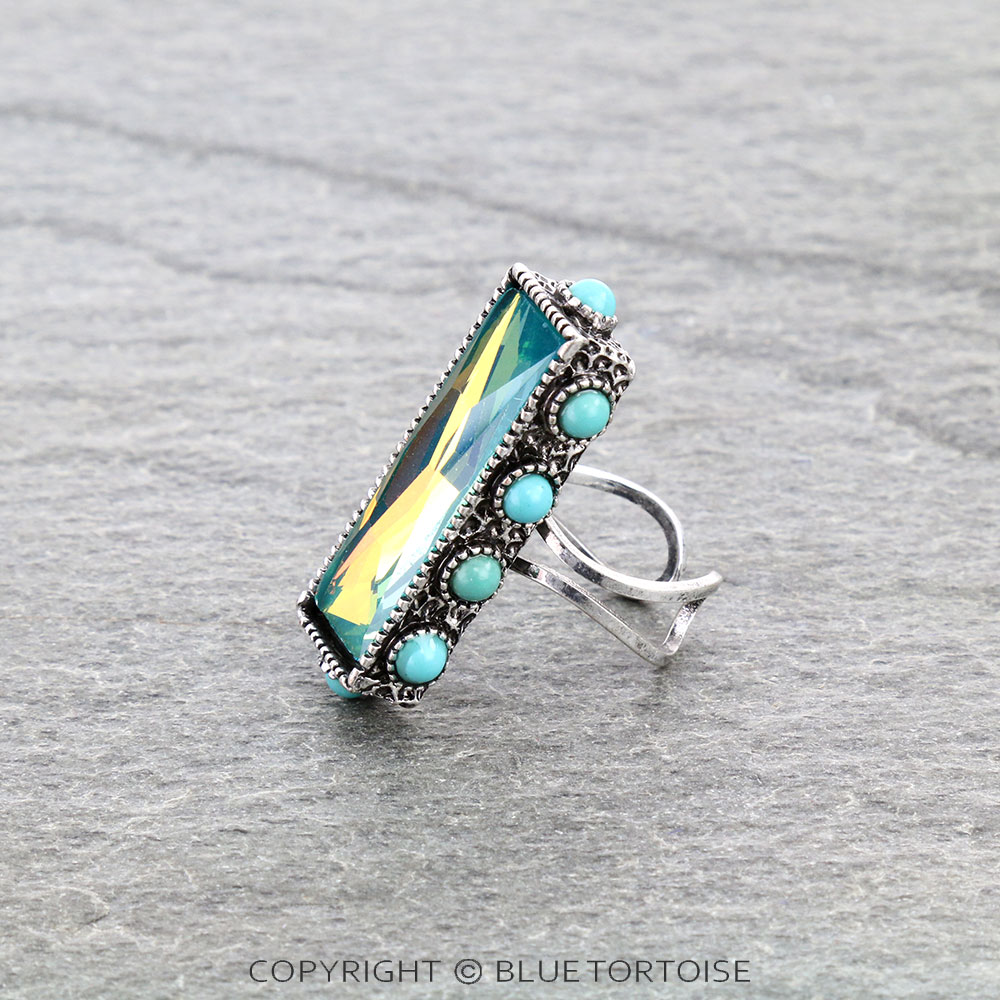 Bar Stone Cuff Ring - Image 2