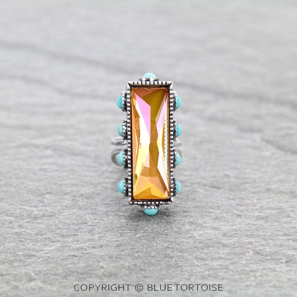 Bar Stone Cuff Ring