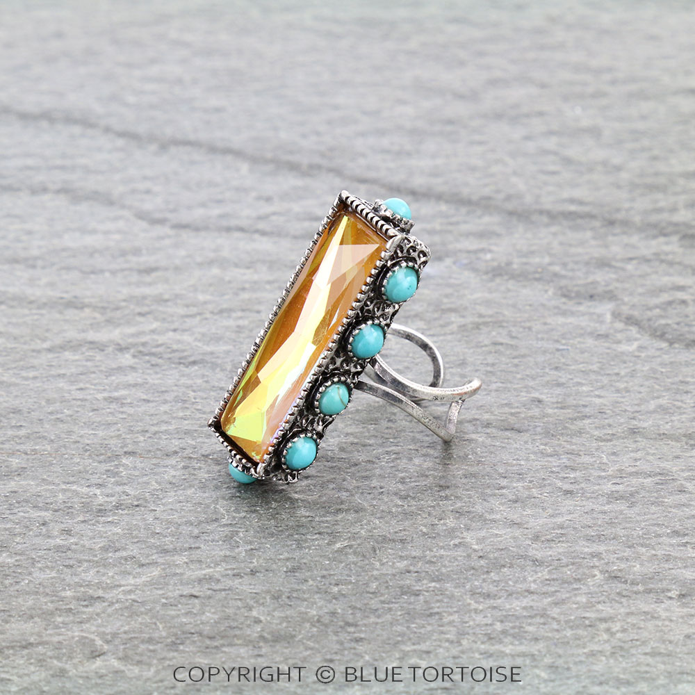 Bar Stone Cuff Ring - Image 2