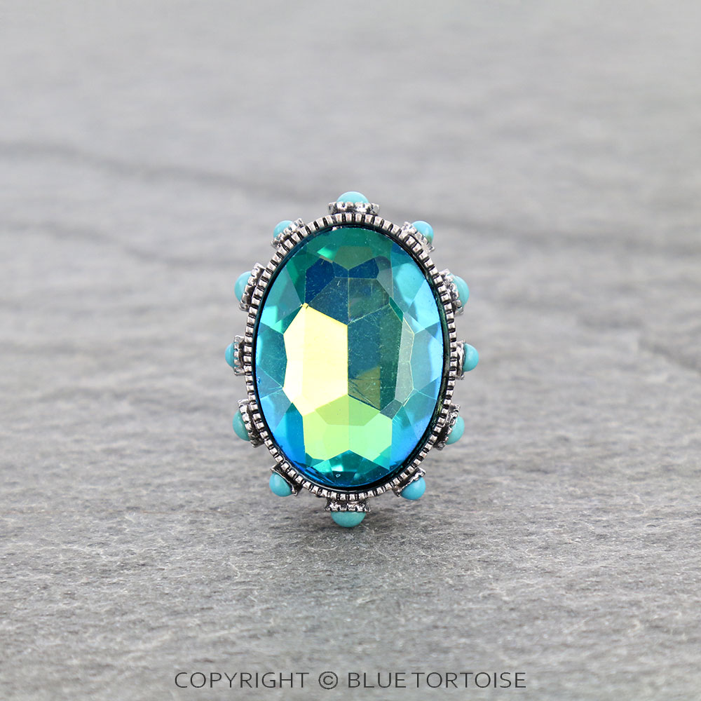 Oval Stone Cuff Ring